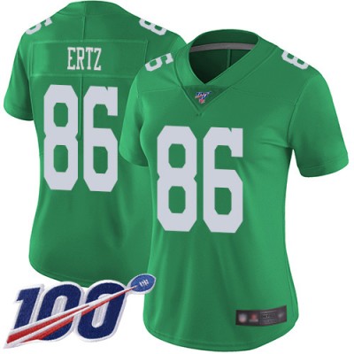Nike Philadelphia Eagles #86 Zach Ertz Green Women's Stitched NFL Limited Rush 100th Season Jersey